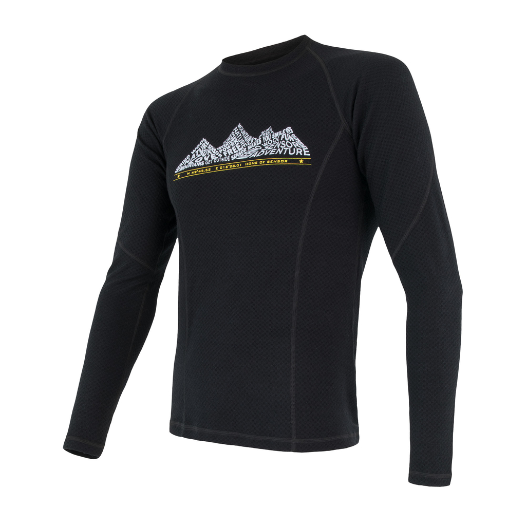 Pánské triko dl.rukáv SENSOR MERINO DF ADVENTURE černá 