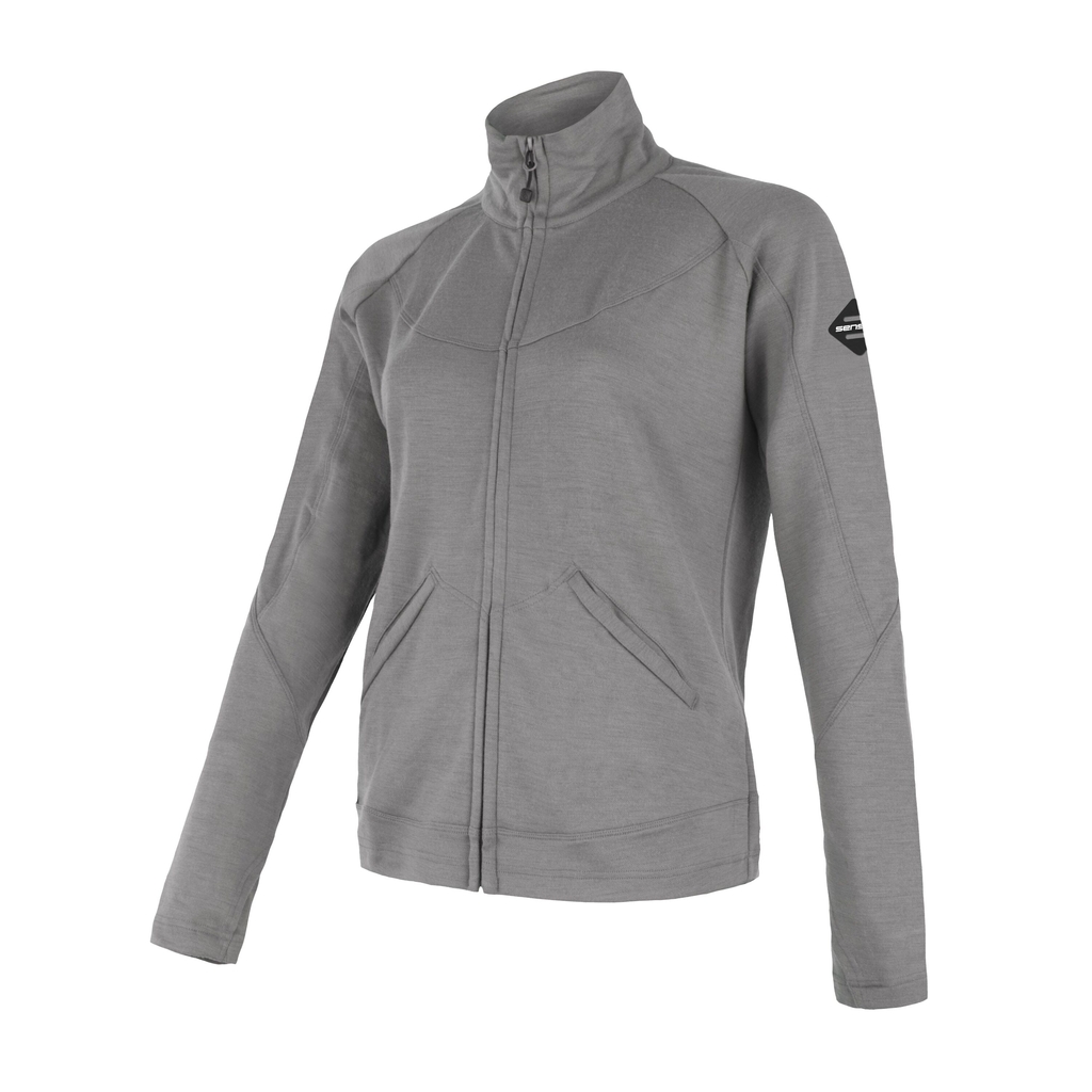 Dámská mikina celozip SENSOR MERINO UPPER šedá 
