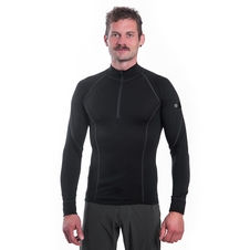Pánské triko dl.rukáv stoják zip SENSOR MERINO ACTIVE černá 