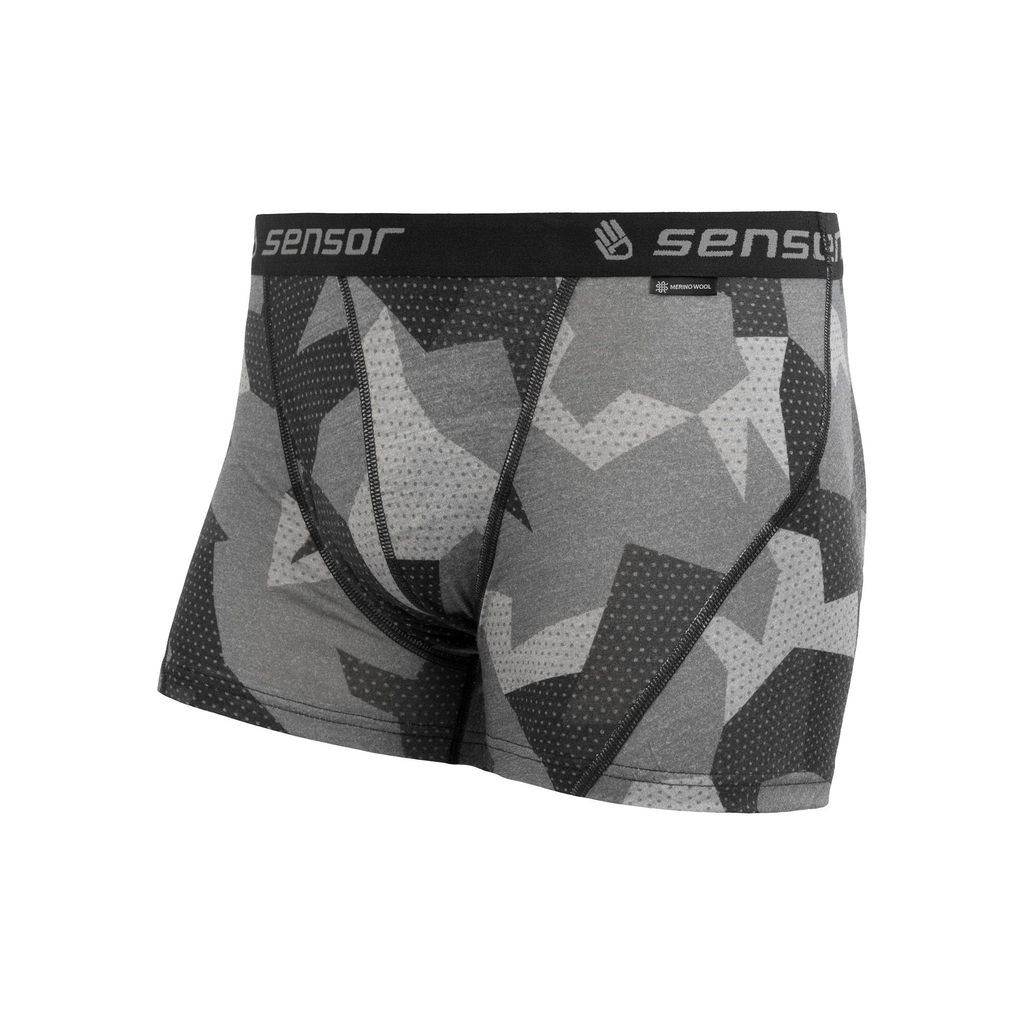 Pánské trenky SENSOR MERINO IMPRESS černá/camo 