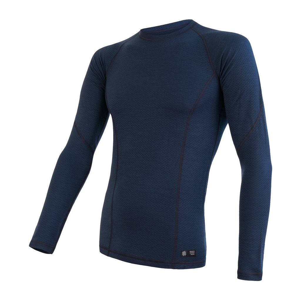 Pánské triko dl.rukáv SENSOR MERINO DF deep blue 