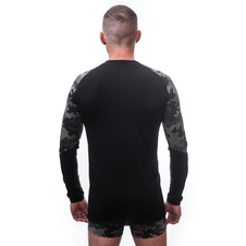 Pánské triko dl.rukáv SENSOR MERINO IMPRESS černá/honeycomb 