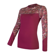 Dámské triko dl.rukáv SENSOR MERINO IMPRESS lilla/feather 
