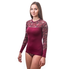 Dámské triko dl.rukáv SENSOR MERINO IMPRESS lilla/feather 