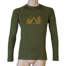 Pánské triko dl.rukáv SENSOR MERINO DF CAMP safari green 