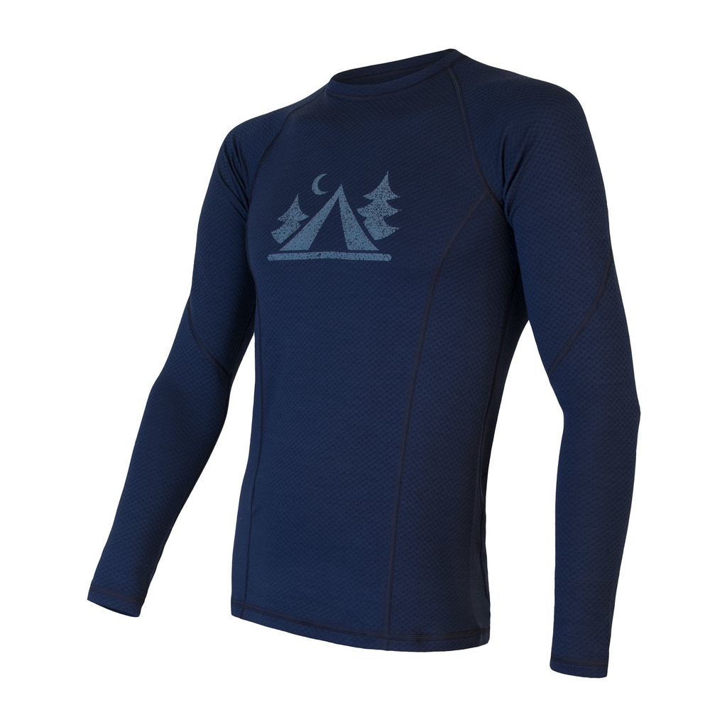 Pánské triko dl.rukáv SENSOR MERINO DF CAMP deep blue 