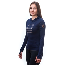 Dámská mikina klokanka SENSOR MERINO UPPER ARROWS deep blue 