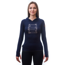 Dámská mikina klokanka SENSOR MERINO UPPER ARROWS deep blue 