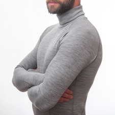 Pánské triko dl.rukáv roll neck SENSOR MERINO BOLD cool gray 