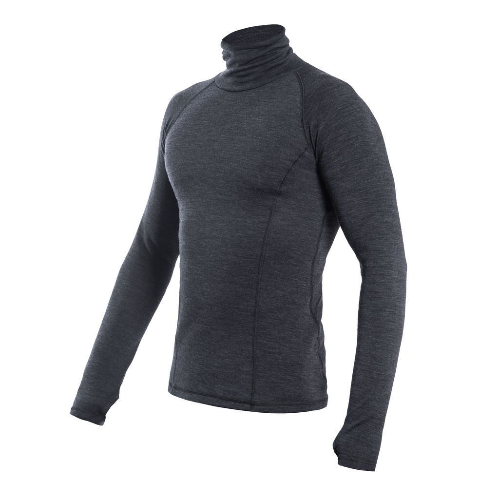 Pánské triko dl.rukáv roll neck SENSOR MERINO BOLD anthracite gray 