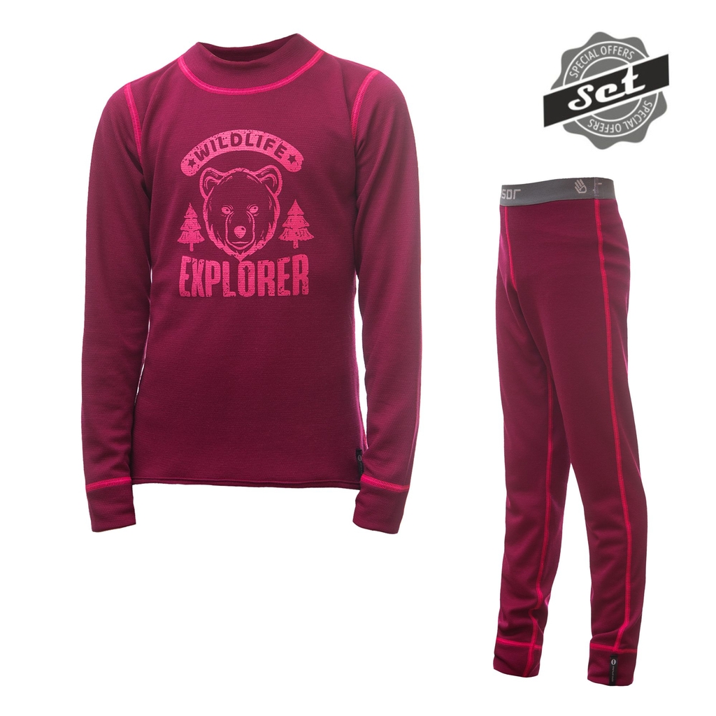 Dětské triko dl.rukáv + spodky SENSOR DOUBLE FACE SET WILD lilla 