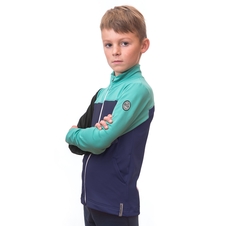 Dětská mikina celozip SENSOR COOLMAX THERMO deep blue/sea green/černá 