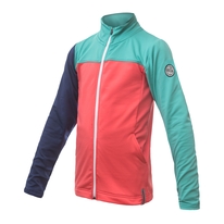 Dětská mikina celozip SENSOR COOLMAX THERMO korál/sea green/deep blue 