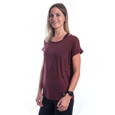 Dámské triko kr.rukáv SENSOR MERINO AIR traveller port red 