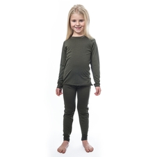 Dětské triko dl.rukáv + spodky SENSOR MERINO AIR SET olive green 