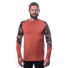Pánské triko dl.rukáv SENSOR MERINO IMPRESS terracotta/rush 