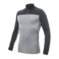 Pánské triko dl.rukáv zip SENSOR MERINO BOLD cool gray/anthracite 