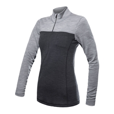 Dámské triko dl.rukáv zip SENSOR MERINO BOLD anthracite/cool gray 