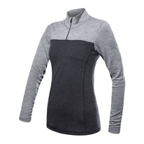 Dámské triko dl.rukáv zip SENSOR MERINO BOLD anthracite/cool gray 