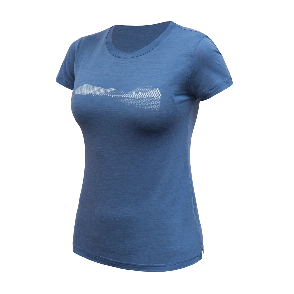Dámské triko kr.rukáv SENSOR MERINO AIR HILLS riviera blue 