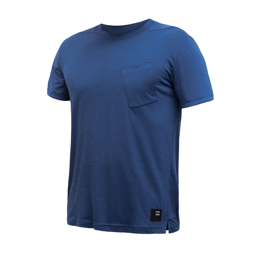 Pánské triko kr.rukáv SENSOR MERINO AIR traveller tm.modrá 