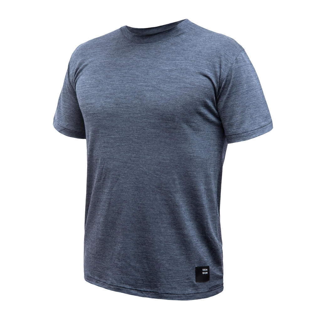 Pánské triko kr.rukáv SENSOR MERINO LITE mottled blue 