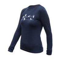Dámské triko dl.rukáv SENSOR MERINO ACTIVE SONGBIRDS deep blue 