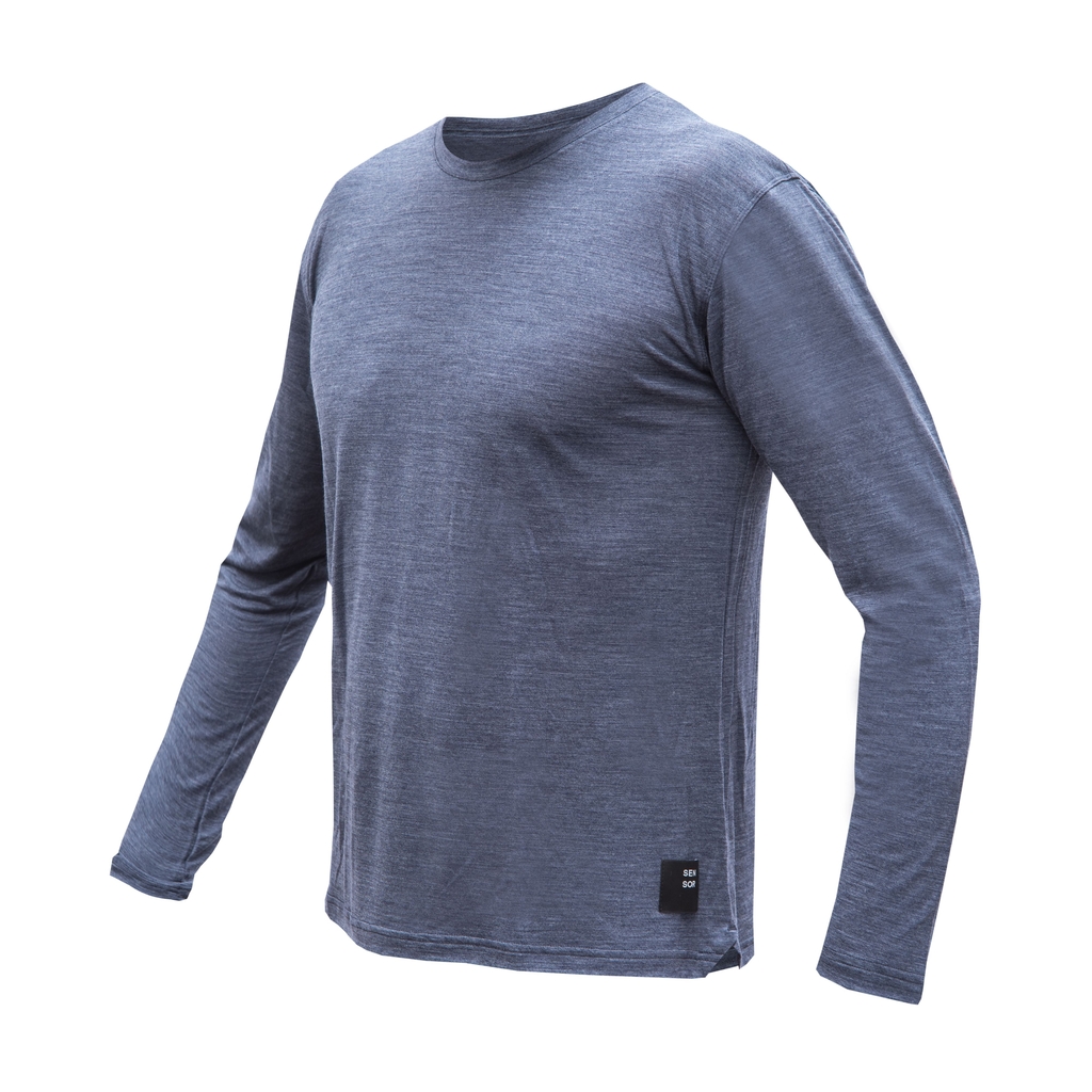Pánské triko dl.rukáv SENSOR MERINO LITE mottled blue 