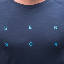 Pánské triko dl.rukáv SENSOR MERINO BLEND TYPO deep blue 