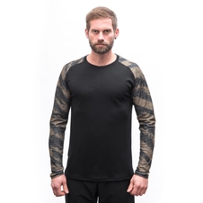 Pánské triko dl.rukáv SENSOR MERINO BLEND IMPRESS černá/brush 