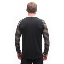 Pánské triko dl.rukáv SENSOR MERINO BLEND IMPRESS černá/brush 