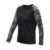Dámské triko dl.rukáv SENSOR MERINO BLEND IMPRESS černá/zebra 