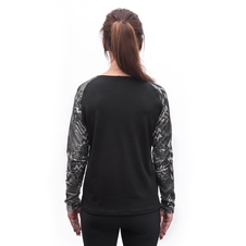 Dámské triko dl.rukáv SENSOR MERINO BLEND IMPRESS černá/zebra 