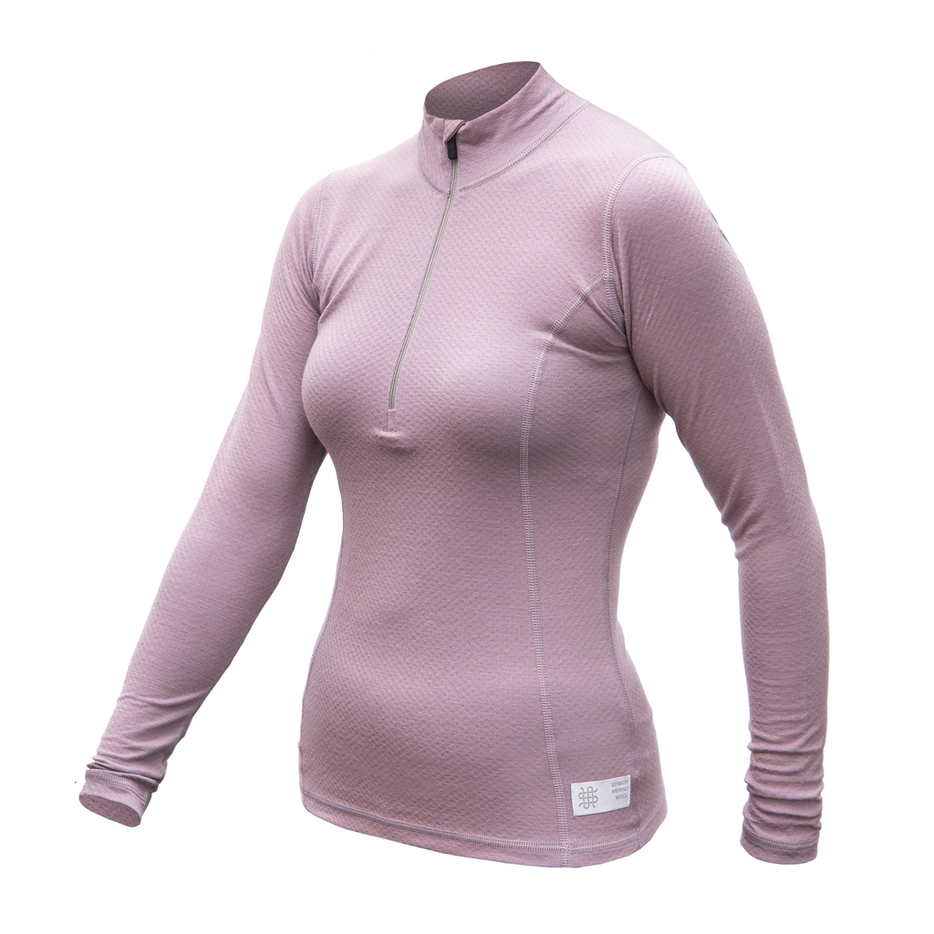Dámské triko dl.rukáv zip SENSOR MERINO DF mystic violet 