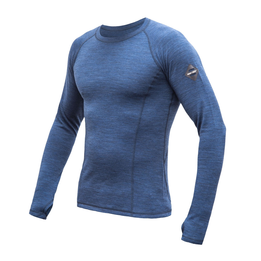 Pánské triko dl.rukáv SENSOR MERINO BOLD cool blue 