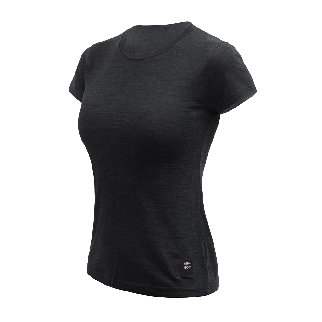 Dámské triko kr.rukáv SENSOR MERINO CORDURA černá 