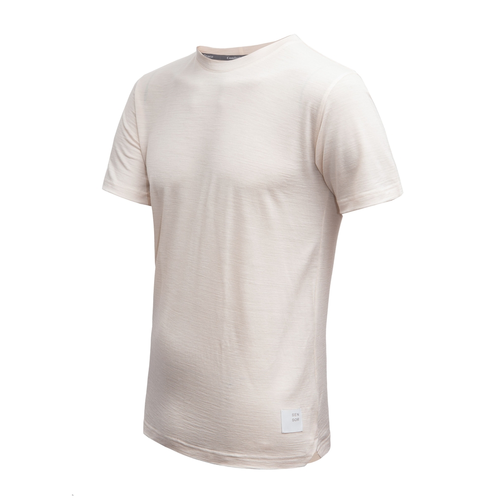 Pánské triko kr.rukáv SENSOR MERINO LITE mottled beige 