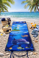 Lehátko plážové s podhlavníkem - podmořský svět