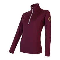 Dámská mikina krátký zip SENSOR MERINO UPPER port red 
