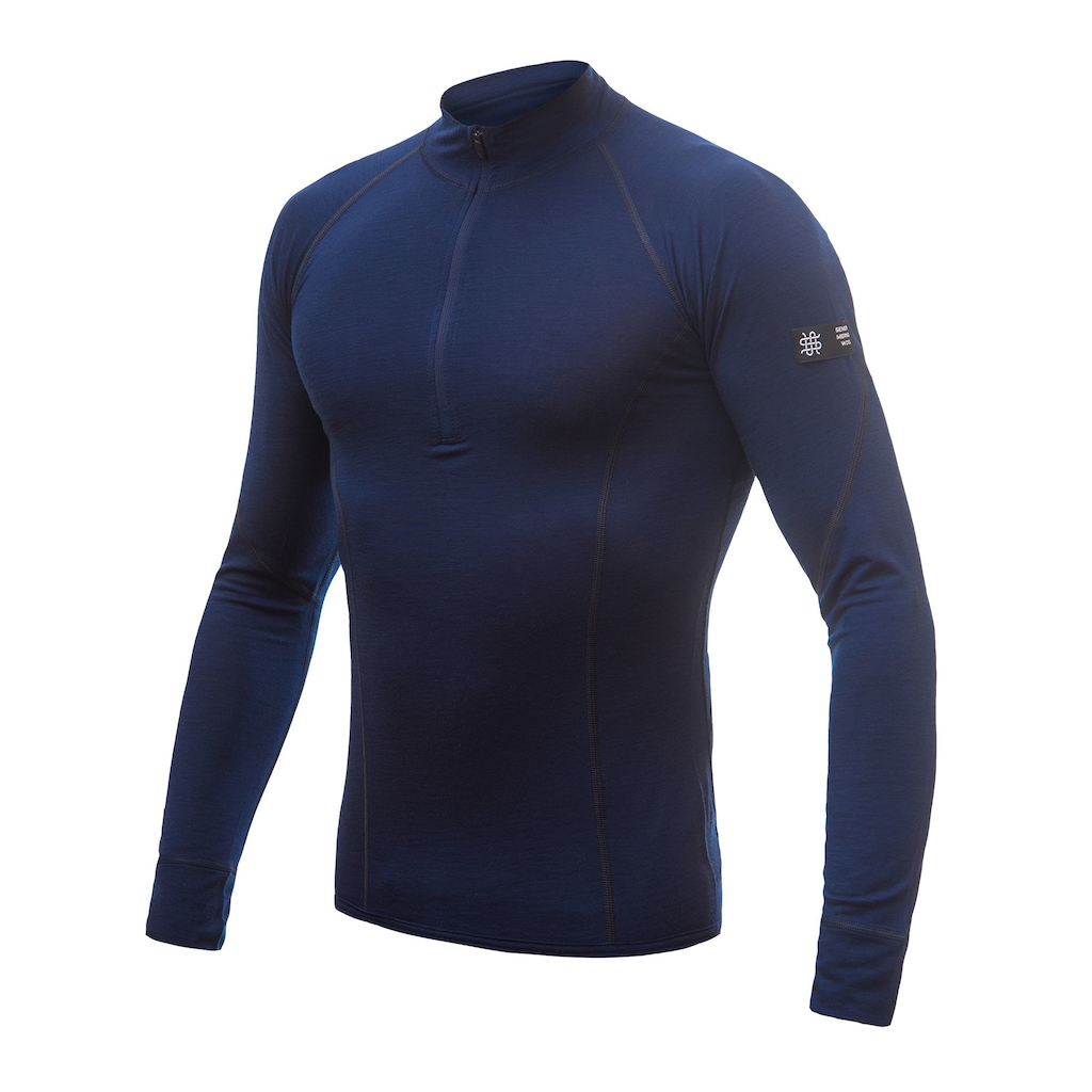 Pánské triko dl.rukáv stoják zip SENSOR MERINO ACTIVE deep blue 