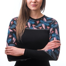 Dámské triko dl.rukáv SENSOR MERINO IMPRESS černá/floral 