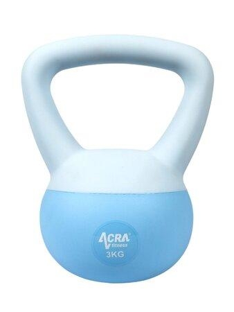 Soft PVC Kettlebell 3 kg, modrý