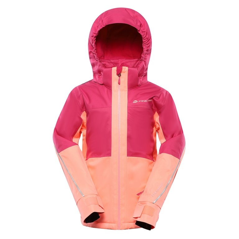 Bunda dětská lyžařská ALPINE PRO REAMO s membránou PTX růžová