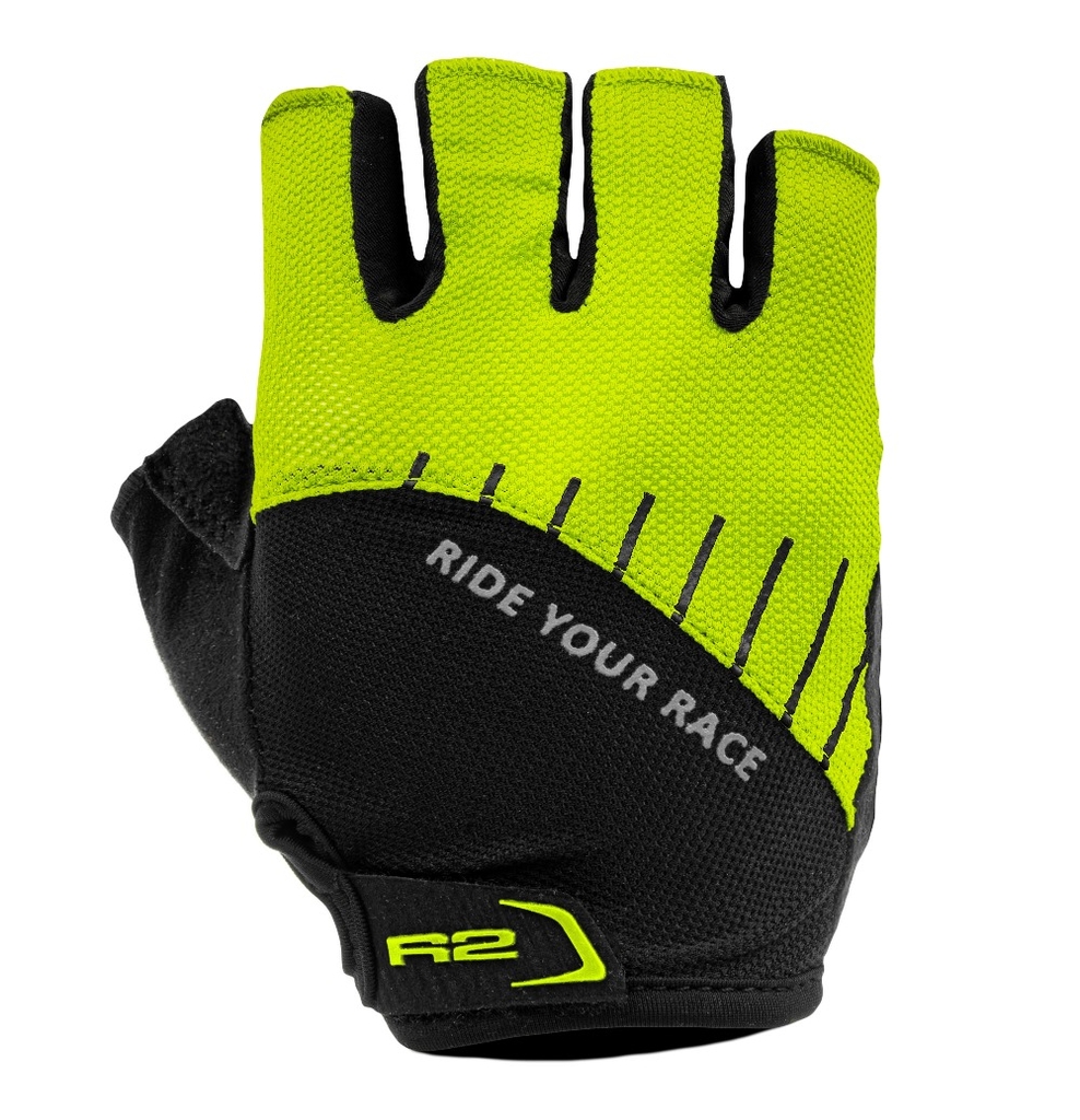 Cyklistické rukavice R2 VOUK ATR19D-yellow