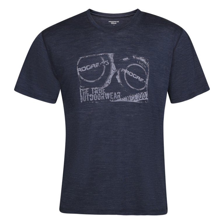 Triko krátké pánské Progress AORAKI tmavě modrý melír