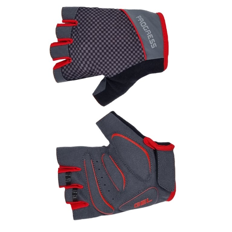 Rukavice cyklistické Progress SOLAR MITTS černo/červené