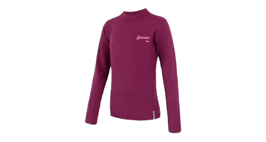 Juniorské triko dl.rukáv SENSOR MERINO DF LOGO lilla 