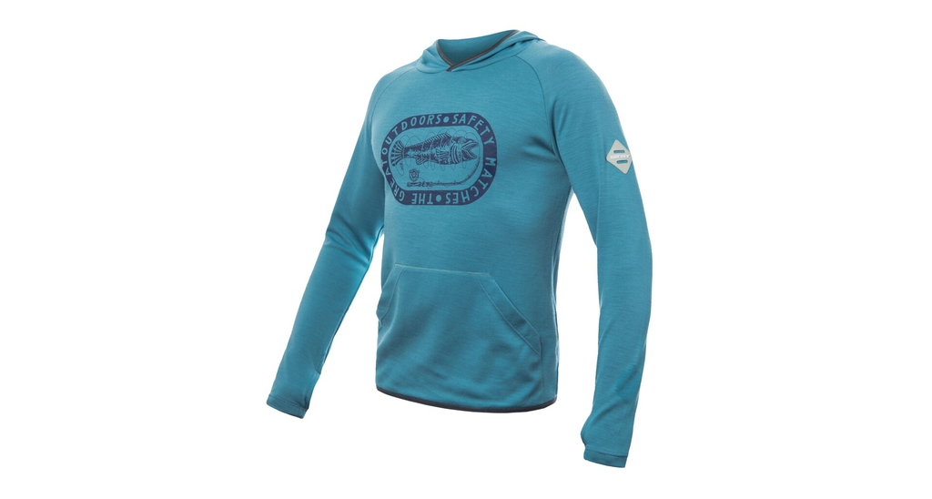 Pánská mikina klokanka SENSOR MERINO UPPER OUTDOORS mint blue 