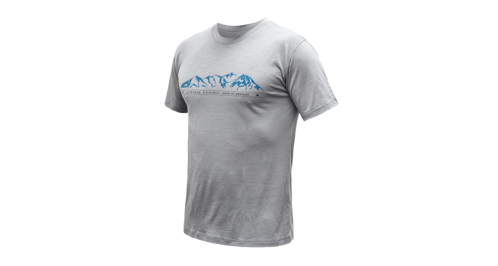 Pánské triko kr.rukáv SENSOR MERINO ACTIVE MOUNTAINS šedá 