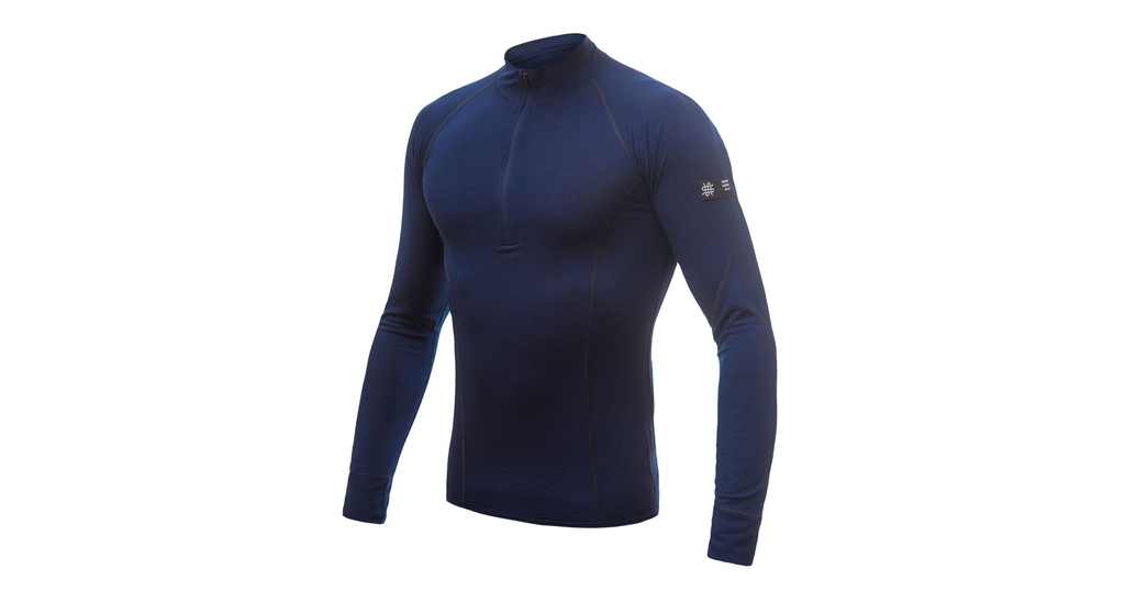 Pánské triko dl.rukáv stoják zip SENSOR MERINO ACTIVE deep blue 